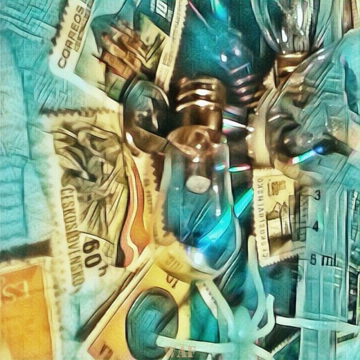 TIMBRES SELLADOS... (Collage mixto)