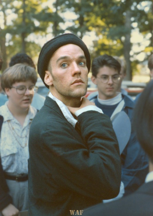 Michael Stipe (of REM) after planting a tree in Urbana IL