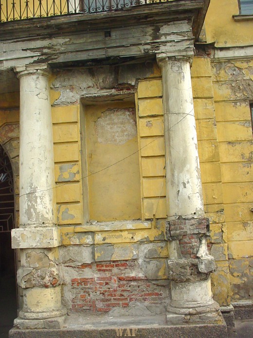 a door with no stairs in old St. Petersburg Russia building