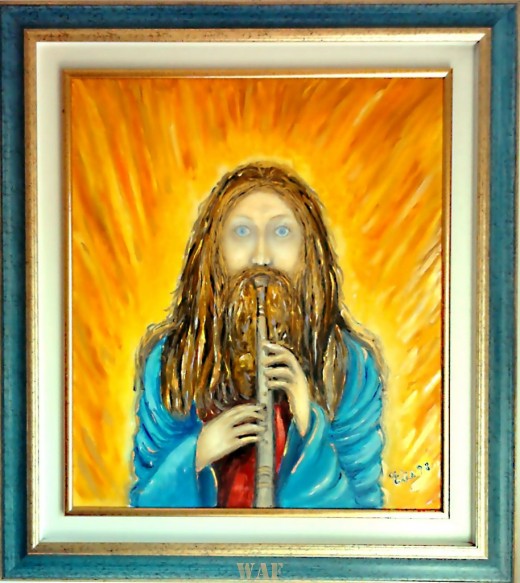  Christ with the flute – Painting inspired by a dream